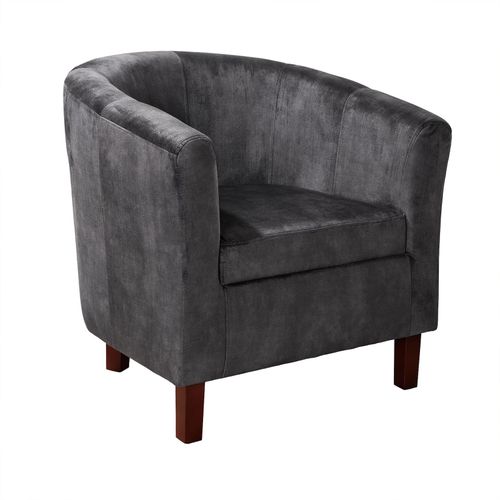4251561907789 - riess-ambiente Sessel HEMINGWAY - dunkelgrau Samt Armlehnen Cocktailsessel Rundum Bezug Massivholz 4251561907789 - riess-ambiente Sessel HEMINGWAY - dunkelgrau Samt Armlehnen Cocktailsessel Rundum Bezug Massivholz