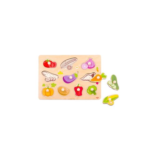 6970090043154 - Tooky Toy Holzpuzzle TY855 Gemüse 11-teilig bunte Puzzleteile Steckspielzeug bunt