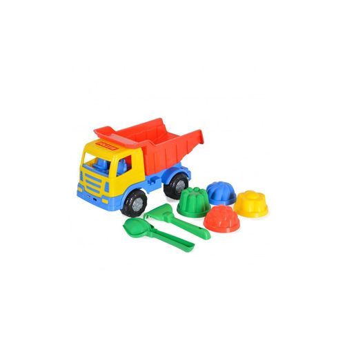 4810344093226 - 7-teiliges Spielzeug-Set 93226 LKW Förmchen Schaufel Rechen ab 12 Monate bunt