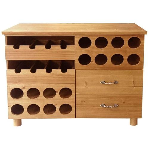 3666471097184 - Vente-unique - Flaschenregal - Tannenholz & mdf - 90 x 32 x 69 cm - Holzfarben - rioja