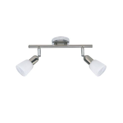 4004353038532 - Lampe Sofia Spotrohr 2flg eisen chrom weiß 2x D45 E14 40W geeignet für Tropfenlampen (nicht enthalten) Köpfe schwenkbar - silber - Brilliant 4004353038532 - Lampe Sofia Spotrohr 2flg eisen chrom weiß 2x D45 E14 40W geeignet für Tropfenlampen (nicht enthalten) Köpfe schwenkbar - silber - Brilliant