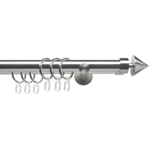 4016318375538 - Gardinenstange CELKEGEL01SG2L Gardinenstangen Gr L 160 cm Ø 25 mm 2 läufig silberfarben (edelstahlfarben) Gardinenstangen 2-läufig im Fixmaß Ø 25 mm