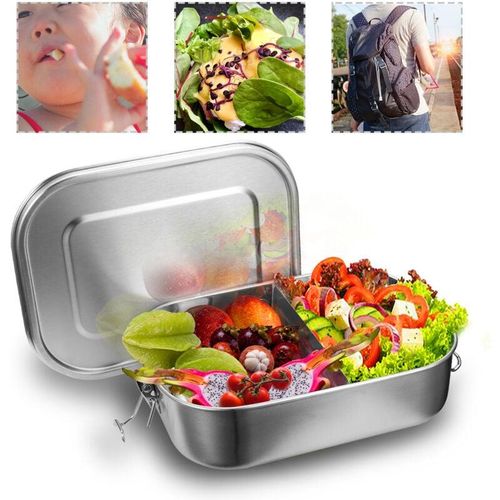 9364303897363 - Swanew - boîte à lunch en acier inoxydable boite à bento scellée pour une capacité étanche avec compartimentsboîte à lunch en acier inoxydable boite