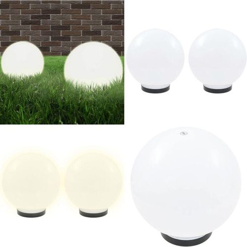 8721115701843 - LED-Gartenleuchten 2 Stk Kugelförmig 25 cm PMMA - Kugelleuchte - Kugelleuchten - Home & Living - Weiß