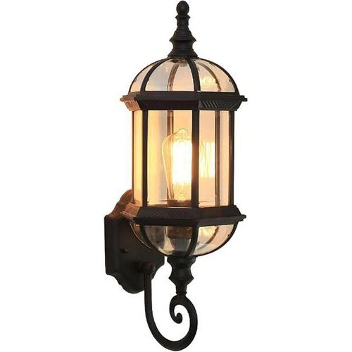 0759224099801 - Gojoy - Wandleuchte Retro Vintage Antike Wandleuchte Außen Garten Beleuchtung Laterne Wandlampe Wasserdicht 220V Industriell Wandleuchte Metall Glas