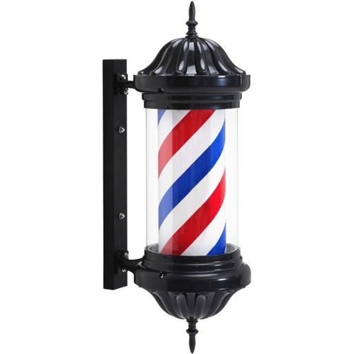 8429381089633 - BarberPub Barber Pole Barbierstab Barbershop Friseurstange mit LED Leucht Salon Einrichtung Drehbar Stange Friseursalon Rot Weiß Blau Salon Säule