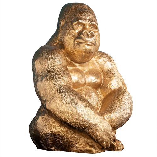 4251561900582 - riess-ambiente Gorillafigur KONG - 40cm gold handmade Metall Skulptur Deko 4251561900582 - riess-ambiente Gorillafigur KONG - 40cm gold handmade Metall Skulptur Deko