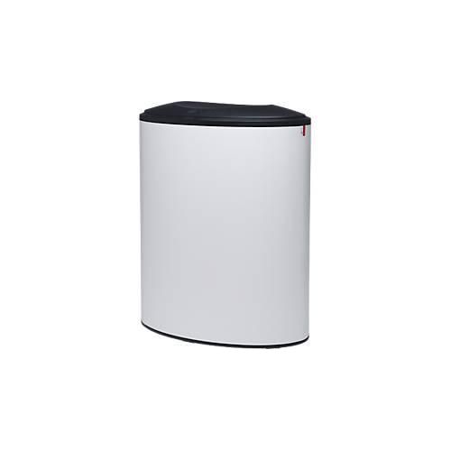 8719992730667 - Lune Design-Abfalleimer Binc Stahl geschlossener Kunststoffdeckel 50 l 3 Abfallströme mobil B 360 x T 560 x H 680 mm weiß schwarz