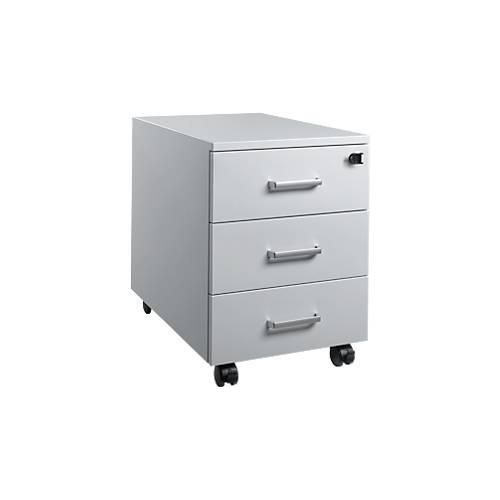 4251898824063 - Pure Rollcontainer 333 3 Schübe abschließbar Metallgriffe Feinblech pulverbeschichtet B 420 x T 600 x H 570 mm lichtgrau 4251898824063 - Pure Rollcontainer 333 3 Schübe abschließbar Metallgriffe Feinblech pulverbeschichtet B 420 x T 600 x H 570 mm lichtgrau