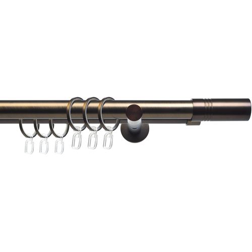 4016318375347 - Gardinenstange CELZYLIN01SG2L Gr 4 braun (bronzefarben) L240cm Ø25mm Metall Gardinenstangen 2-läufig im Fixmaß Ø 25 20 mm