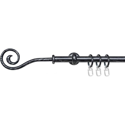 4016318401916 - Gardinenstange Esp Spirale Gardinenstangen Gr L 200 cm Ø 16 mm 1 läufig silberfarben (schwarz silber) 1-läufig im Fixmaß Ø 16 mm