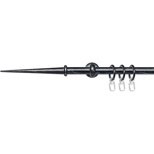 4016318401985 - Gardinenstange Esp Spitze Liedeco Ø 16 mm 1-läufig Fixmaß mit Bohren verschraubt 1-läufig im Fixmaß Ø 16 mm schwarz|silberfarben 4016318401985 - Gardinenstange Esp Spitze Liedeco Ø 16 mm 1-läufig Fixmaß mit Bohren verschraubt 1-läufig im Fixmaß Ø 16 mm schwarz|silberfarben