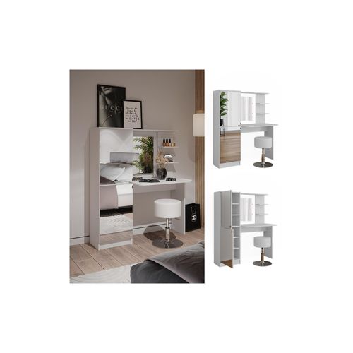 4066731461691 - Schminktisch Jasmin Weiß 123 x 1412 cm mit Hocker Vicco 4066731461691 - Schminktisch Jasmin Weiß 123 x 1412 cm mit Hocker Vicco