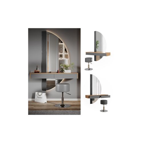 4066731405749 - Schminktisch Melisa Grau 120 cm mit Beleuchtung und Hocker Vicco 4066731405749 - Schminktisch Melisa Grau 120 cm mit Beleuchtung und Hocker Vicco
