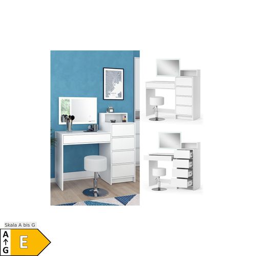 4066731467891 - Schminktisch Naara Weiß 1105 cm mit LED-Spiegel und Hocker Vicco 4066731467891 - Schminktisch Naara Weiß 1105 cm mit LED-Spiegel und Hocker Vicco