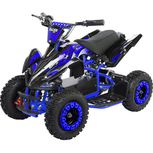 4056551081742 - Kinderquad Racer 1000 Pocket-Quad mit 1000 Watt Elektromotor 3 Batterien Stoßdämpfer bis 25 km h (Schwarz Blau) 4056551081742 - Kinderquad Racer 1000 Pocket-Quad mit 1000 Watt Elektromotor 3 Batterien Stoßdämpfer bis 25 km h (Schwarz Blau)