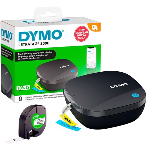3026981728556 - DYMO LetraTag 200B-Beschriftungsgerät mit Bluetooth | kompakter Etikettendrucker | verbindet sich über Wireless Bluetooth-Technologie mit iOS und Android | inklusive 1 x Papierschriftband in Weiß 3026981728556 - DYMO LetraTag 200B-Beschriftungsgerät mit Bluetooth | kompakter Etikettendrucker | verbindet sich über Wireless Bluetooth-Technologie mit iOS und Android | inklusive 1 x Papierschriftband in Weiß