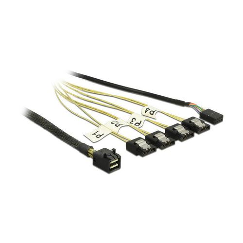 4043619833221 - Sas Kabel Mini sas hd - 4x Sata 7Pin +Sideband 100m (83322) - Delock