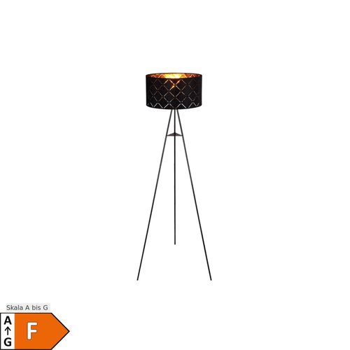 9007371477609 - Stehlampe Stehleuchte Beistelllampe Wohnzimmerlampe Schlafzimmerleuchte Stativleuchte 3 Beine textilschirm schwarz gold 1x E27 Fassung DxH 69x149cm 9007371477609 - Stehlampe Stehleuchte Beistelllampe Wohnzimmerlampe Schlafzimmerleuchte Stativleuchte 3 Beine textilschirm schwarz gold 1x E27 Fassung DxH 69x149cm
