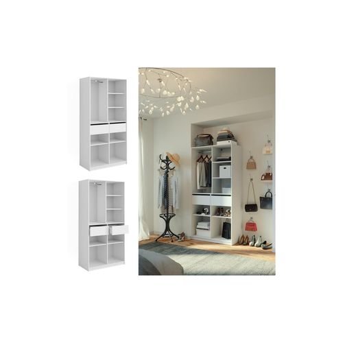 4066731451272 - Kleiderschrank Elmo Weiß 100 x 200 cm mit 2 Schubladen Vicco 4066731451272 - Kleiderschrank Elmo Weiß 100 x 200 cm mit 2 Schubladen Vicco