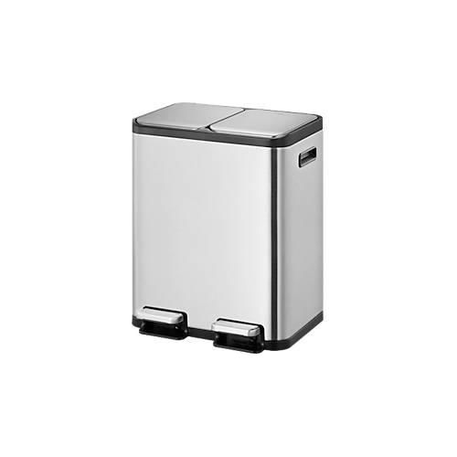8713631192014 - EKO Treteimer EcoCasa Edelstahl gebürstet fingerabdrucksicher 2 x 30 Liter gedämpfte Deckel B 530 x T 372 x H 665 mm silber 8713631192014 - EKO Treteimer EcoCasa Edelstahl gebürstet fingerabdrucksicher 2 x 30 Liter gedämpfte Deckel B 530 x T 372 x H 665 mm silber