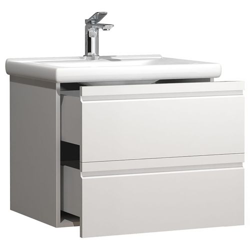 4051814423642 - 2-tlg Waschplatz Waschtisch 60 cm Badmöbel Set mit Keramik Waschbecken grifflose Schubladen Komplettset Silora L 4051814423642 - 2-tlg Waschplatz Waschtisch 60 cm Badmöbel Set mit Keramik Waschbecken grifflose Schubladen Komplettset Silora L