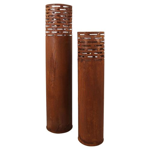 4059865671166 - 2er Set Windlicht Rost-Säule 95 75cm Metall Deko Säule Gartensäule Rostoptik 4059865671166 - 2er Set Windlicht Rost-Säule 95 75cm Metall Deko Säule Gartensäule Rostoptik