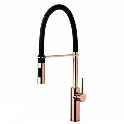 8020913511259 - - Miscelatore lavello cucina in oro rosa con molla nera opaca Light LIG179ROSE Rotgold 8020913511259 - - Miscelatore lavello cucina in oro rosa con molla nera opaca Light LIG179ROSE Rotgold