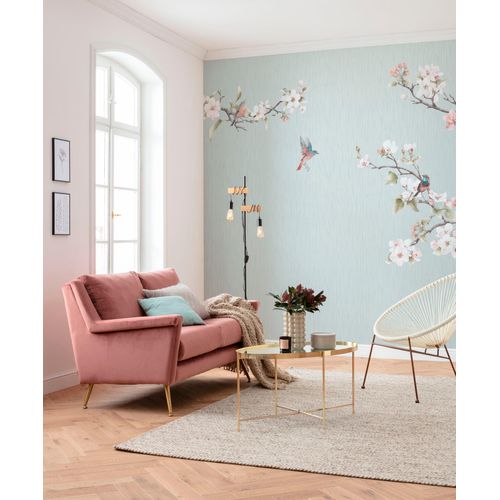 4055065200618 - Fototapete KOMAR Digitaldruck Vlies - Apple Blossom - Größe 300 x 250 cm blau Rollen Vlies Tapeten Wohnzimmer Schlafzimmer 4055065200618 - Fototapete KOMAR Digitaldruck Vlies - Apple Blossom - Größe 300 x 250 cm blau Rollen Vlies Tapeten Wohnzimmer Schlafzimmer
