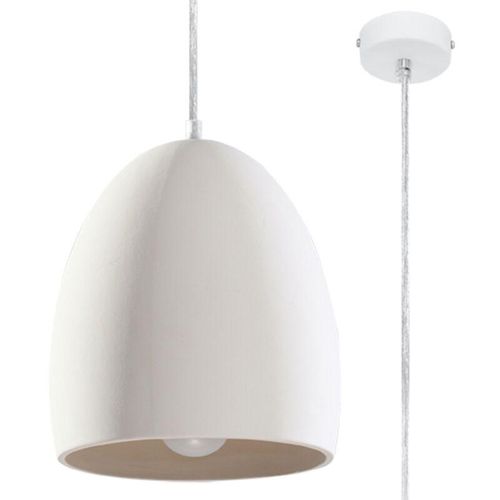 5903282761681 - Sollux - Lampadario Cupola Ceramica Bianca E27 Hängeleuchte de Keramik Typ domo Blanco E27