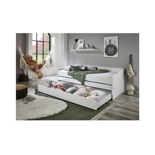 4250468583317 - - Funktionsbett Jill 90x200 inkl Rolllattenrost 3 Schubladen u Bettschublade Spanplatte weiß 4250468583317 - - Funktionsbett Jill 90x200 inkl Rolllattenrost 3 Schubladen u Bettschublade Spanplatte weiß