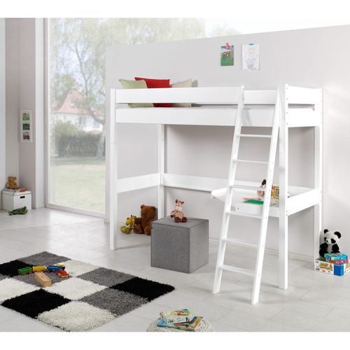 4250468504510 - Hochbett Renate mit Schreibtisch Buche massiv Farbe weiß lackiert - weiß lackiert 4250468504510 - Hochbett Renate mit Schreibtisch Buche massiv Farbe weiß lackiert - weiß lackiert