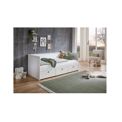 4250468583188 - Funktionsbett eLeona 90x200 cm mit Rolllattenrost mit 3 Schubladen Ausf Weiß lackiert 4250468583188 - Funktionsbett eLeona 90x200 cm mit Rolllattenrost mit 3 Schubladen Ausf Weiß lackiert