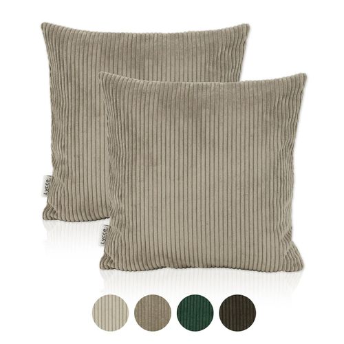 4260474666928 - Lycce 2er Set Kissenbezug aus trendigem Cordstoff (50 x 50 cm) 4260474666928 - Lycce 2er Set Kissenbezug aus trendigem Cordstoff (50 x 50 cm)