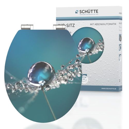 4008431805443 - - wc Sitz water drop High Gloss mit mdf Holzkern hochglänzender Toilettendeckel mit Absenkautomatik Motiv Klobrille - Motiv