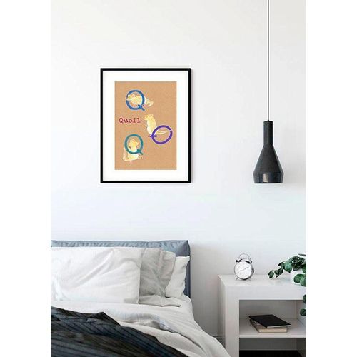 4055065155871 - KOMAR Poster ABC Animal Q Bilder Kinderzimmer Schlafzimmer Wohnzimmer Gr B H 50 cm x 70 cm Buchstaben 1 St bunt Poster