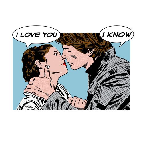 4055065163289 - Bild »Star Wars Classic Comic Quote Leia Han« Star Wars (1 St) Wandbild zur Dekoration im Kinderzimmer - ohne Rahmen