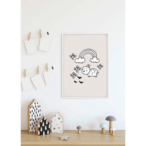 4055065154393 - KOMAR Poster Scribble Bunny Bilder Kinderzimmer Schlafzimmer Wohnzimmer Gr B H 50 cm x 70 cm Tiere 1 St bunt Poster