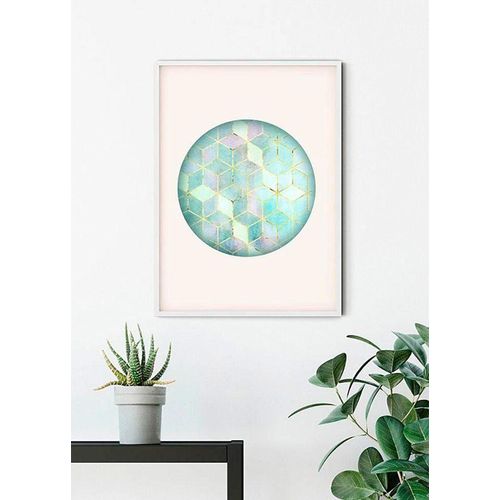 4055065152955 - KOMAR Poster Mosaik Circle Verde Bilder Kinderzimmer Schlafzimmer Wohnzimmer Gr B H 50 cm x 70 cm Formen-Kunst 1 St bunt Poster