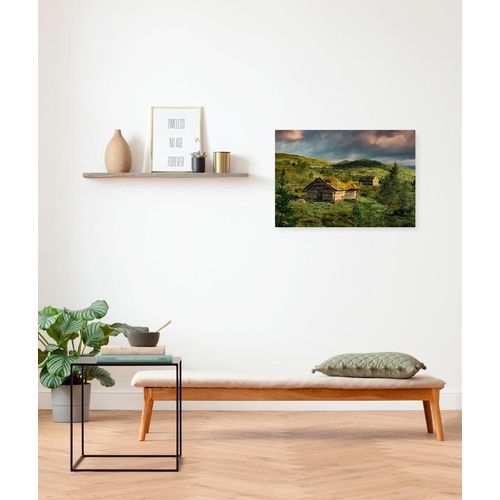 4055065031915 - Leinwandbild Keilrahmenbild - Rustic Charme - Größe 60 x 40 cm Baum Berge Blumen Blätter Foto Jahreszeiten Landschaft Meer Natur Palmen Strand (Packung 1 St) 60x40 cm (Breite x Höhe) Keilrahmenbild bunt