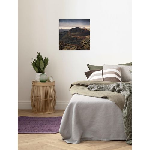 4055065031779 - Leinwandbild Keilrahmenbild - Vulkanland - Größe 40 x 40 cm Baum Berge Blumen Blätter Foto Jahreszeiten Landschaft Meer Natur Palmen Strand (Packung 1 St) 40x40 cm (Breite x Höhe) Keilrahmenbild bunt