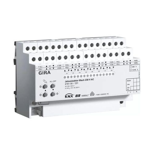 4010337059363 - GIRA 216100 Jalousieaktor 8fach AC 230V Hand KNX REG