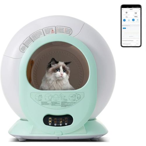 8481280144110 - 65L selbstreinigende adaptive Katzentoilette für mehrere Katzen automatische Erstellung für viele Arten von Streu geeignet Infrarotsensor