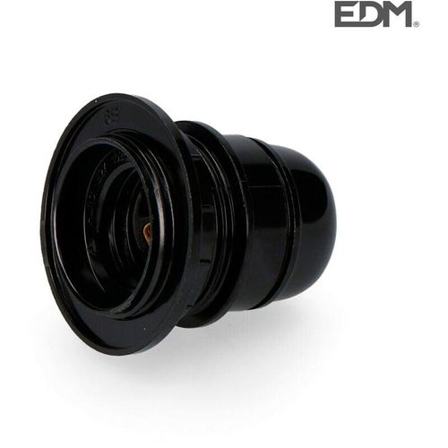 8425998440102 - E3 R44010 Portalamparas Semiroscado E-27 Homologado + Arandela Retractilado Negro EDM