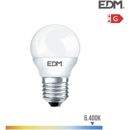 8425998983203 - E3 98320 Bombilla Esferica Led E27 5W 400Lm 6400K Luz Fria Ø45X8Cm EDM