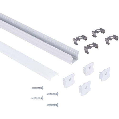 8435427150250 - Barcelona Led - Alu Aufbau-Profil mit Diffusor - Komplettset - 176 x 145mm - - Weiß