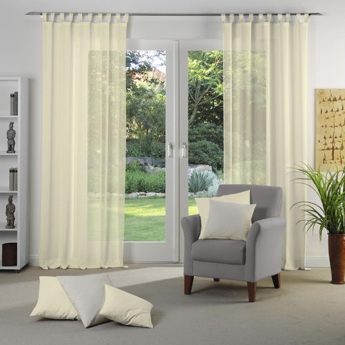 4004567324810 - Vorhang WIRTH Sunday Gardinen Gr 145 cm Schlaufen 142 cm beige (creme) Schlaufen Gardine