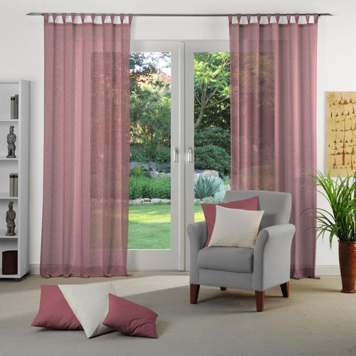 4004567221072 - Vorhang WIRTH Sunday Gr 1 rot B142cm H145cm Jacquard Baumwolle Polyester Gardinen