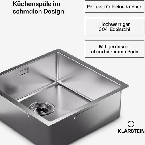 4060656529528 - - Edelstahl Kuchenspule 45x45 cm mit Uberlauf & Sieb - hochwertiger Wasserhahn Kuchenspulbecken-Organizer ideal fur den taglichen