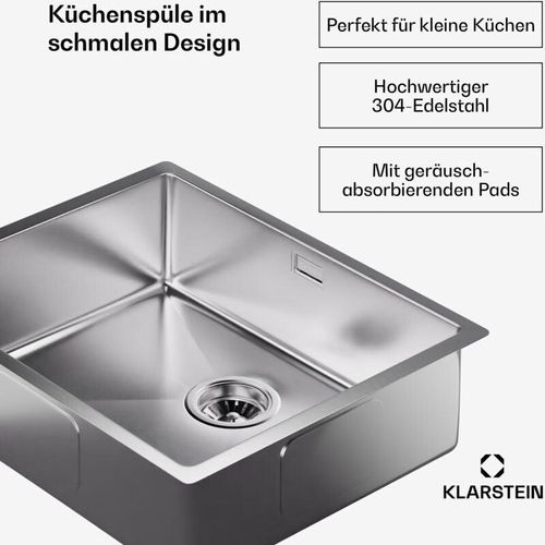 4060656529535 - - Edelstahl-Spulbecken 55x45 cm - mit Uberlauf & Sieb perfekte Erganzung fur deine Kuche - Küchen-Wasserhahn Spulbecken-Organizer